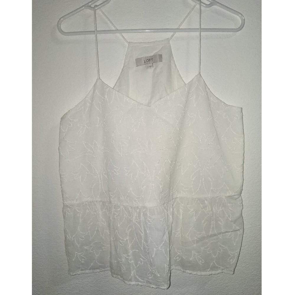 LOFT Floral Peplum Top Sz M EUC